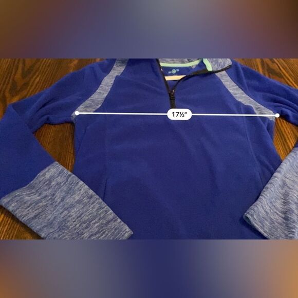 SO Perfectly Soft Perfectly You 1/4 zip fleece pullover Large blue - Picture 10 of 11